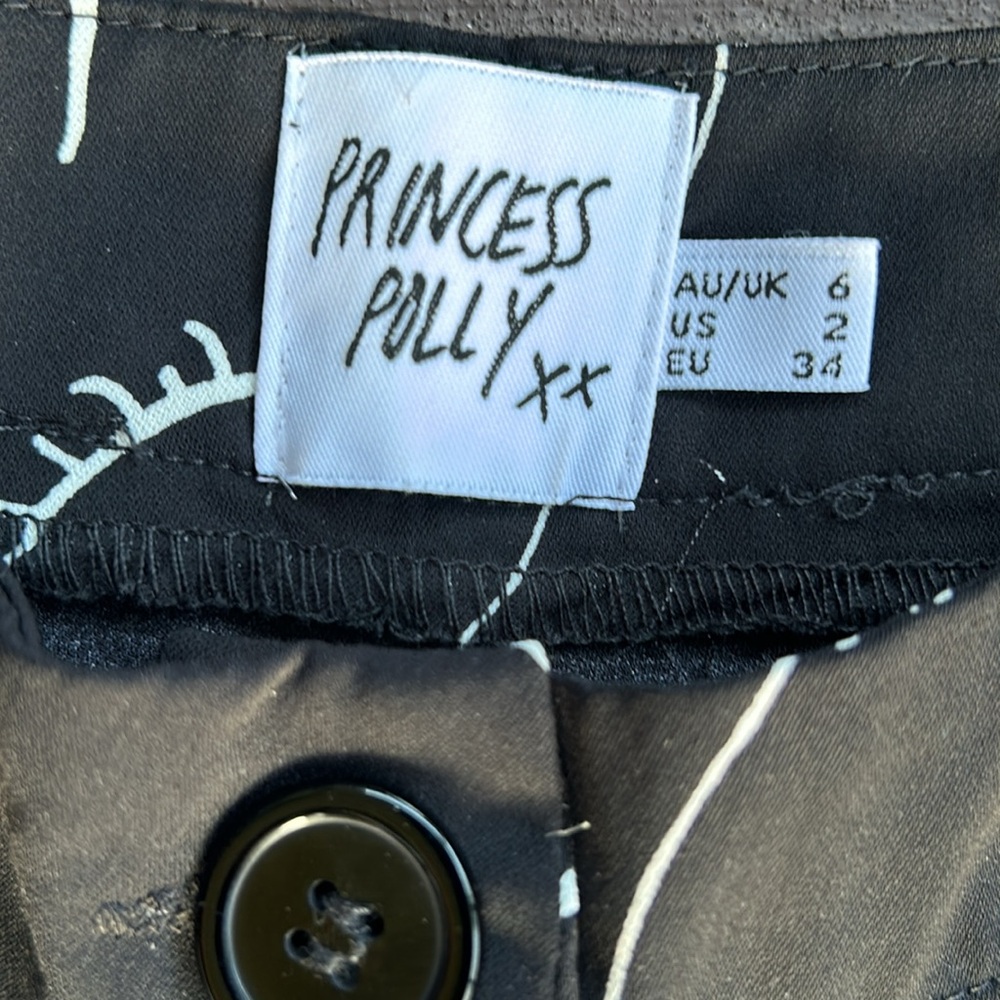 Princess Polly Zavia Pants Trousers with Printed Silhouette Faces, Size 2 - Picture 9 of 12